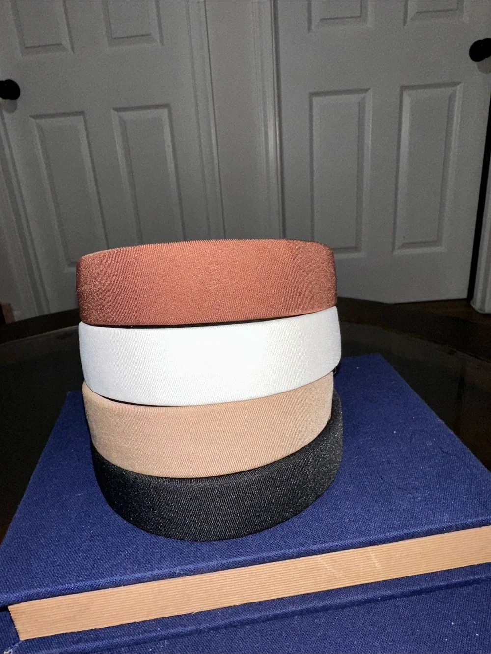 Classic Wide Fabric Headband Set - White, Black, Tan, Brown